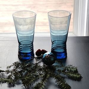 2 vintage intage Libbey Nexus Glasses  | blue 💙🩵 | 14 oz